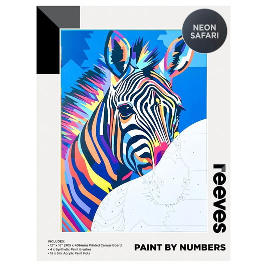 Reeves Paint By Numbers 12x16 inch - Neon Safari