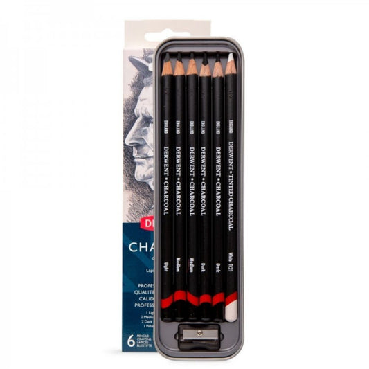 Derwent Charcoal Pencil tin of 6 Default Title