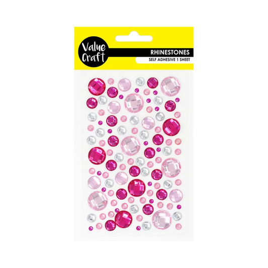 Value Craft Rhinestone Bubble Pink + Silver 1 sheet Default Title