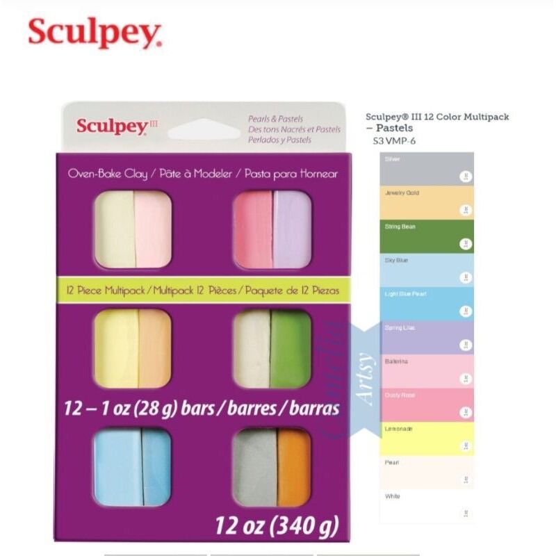 SCULPEY III Multipack 12 x 1oz - PEARLS and PASTELS