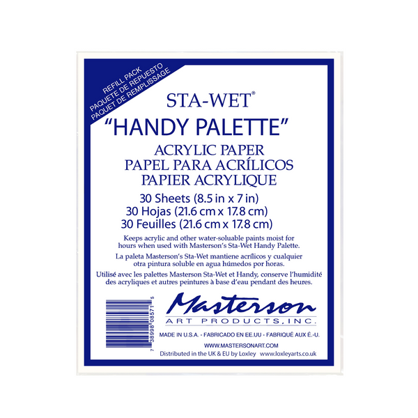 Sta-Wet Handy Palette Paper Refill No.857 Pkt 30