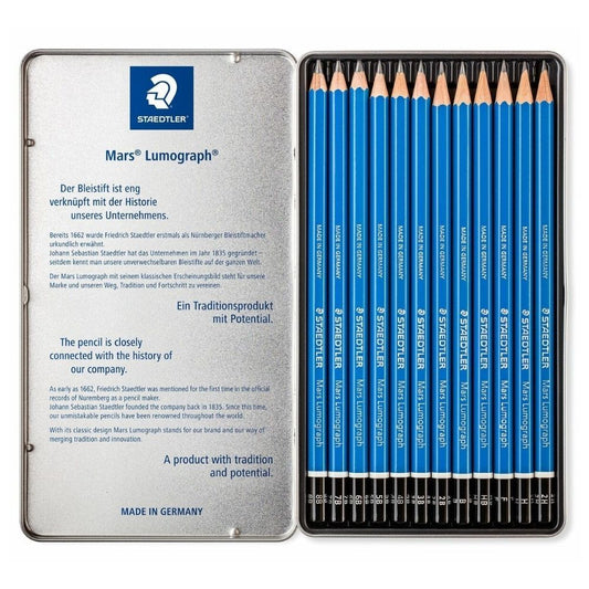 Staedtler Pencil Mars Lumograph Tin of 12 Default Title