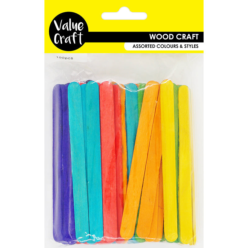 Value Craft Wooden Icy Pole Stick Assorted 120pcs Default Title