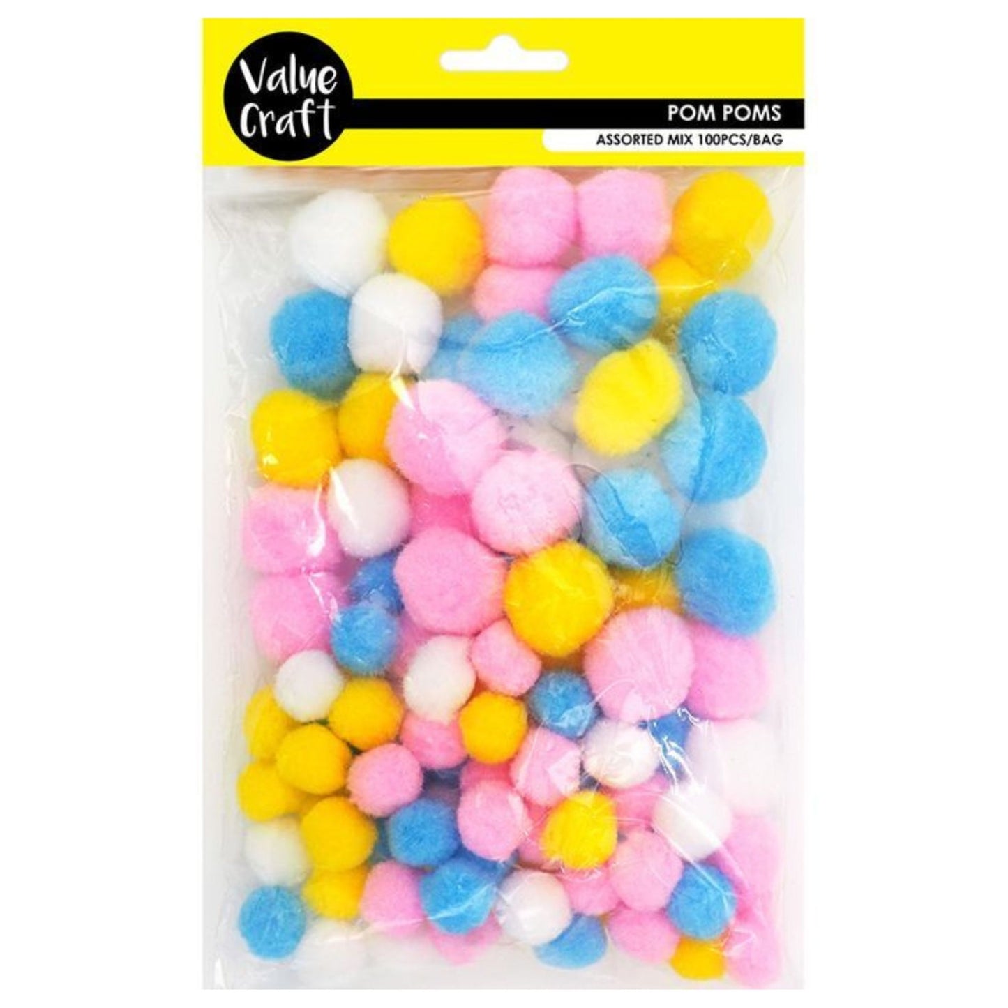Value Craft Pom Pom Pastel Mix 100pce Default Title
