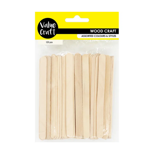 Value Craft Wooden Icy Pole Stick Natural 120pcs Default Title