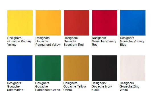 Winsor and Newton Designers Gouache - Intro Set of 10