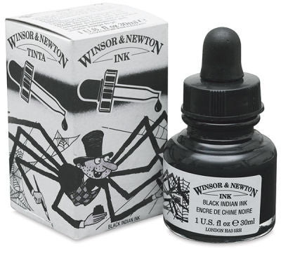 Winsor and Newton Drawing Ink - Indian Ink 951 w/dropper image 2