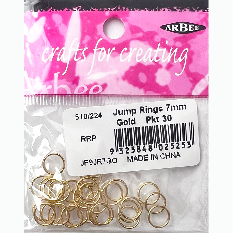 Arbee Jump Rings 7mm Gold Pkt 30 image 2