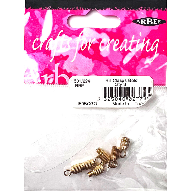 Jewellery Barrel Clasps Gold Pkt 3 image 3