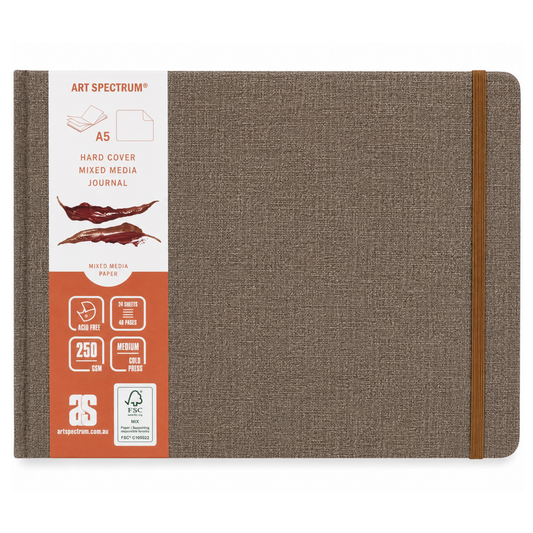 Art Spectrum Tan Linen Hard Cover Mixed Media Journal A5 Landscape 250gsm 48 Pages Default Title