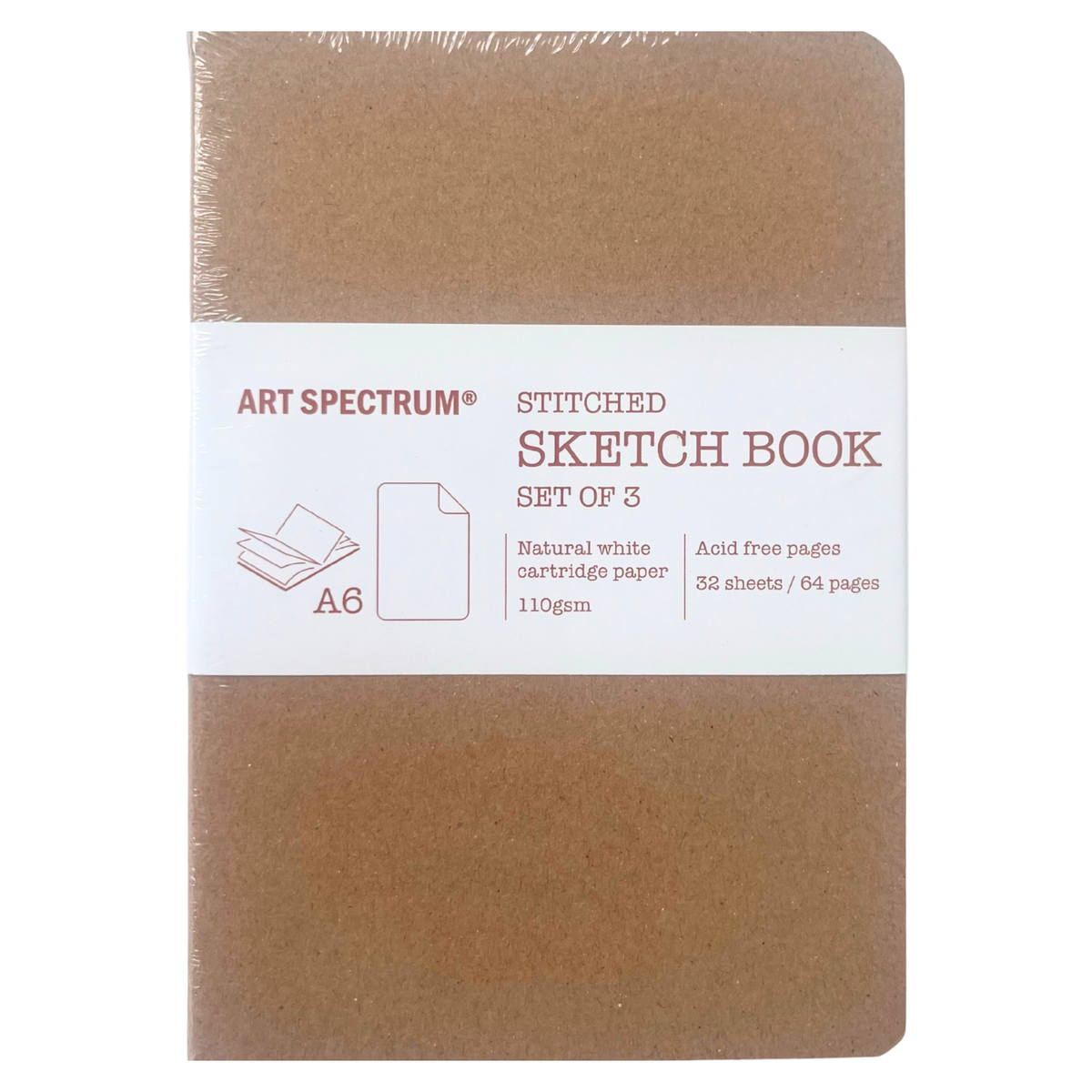 Art Spectrum Bare Stitched Sketchbook A6 110gsm 64 Pages - Set of 3