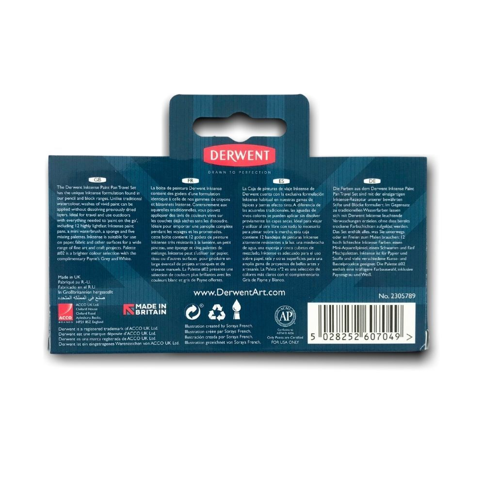 Derwent Inktense Paint Pan Travel Set of 12 - Palette 2 image 5