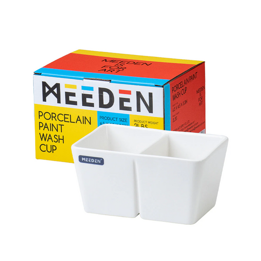 MEEDEN 2 Well Porcelain Brush Wash Bowl Default Title