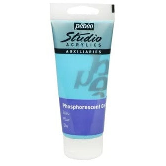 Pebeo Studio Acrylic Phosphorescent Gel 100ml BLUE