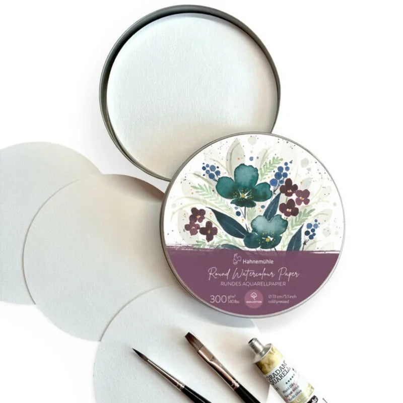 Hahnemuhle 13cm Round Watercolour Paper 300gsm Tin of 30