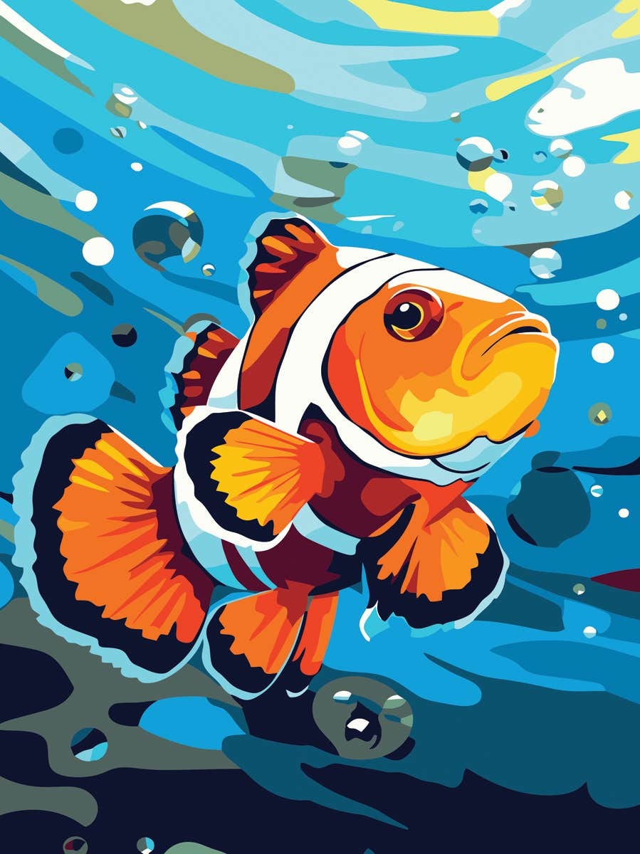 Reeves Paint By Numbers 12x16 inch - Clown Fish
