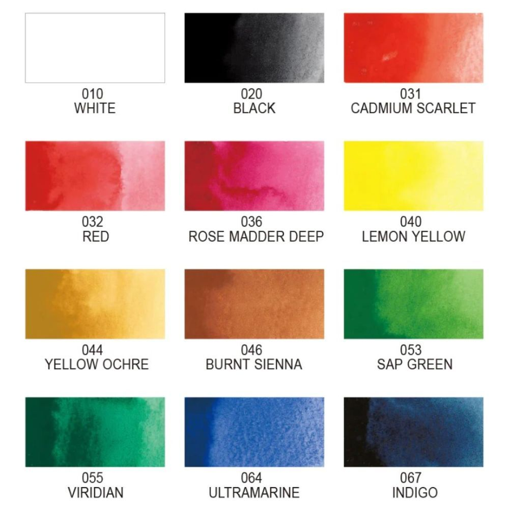 Kuretake Gansai Tambi Watercolour Set 12 Colours - Palette 1 image 5