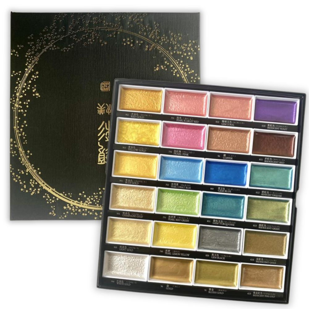 Kuretake Gansai Tambi Watercolours - 24 Metallic Colours II image 5