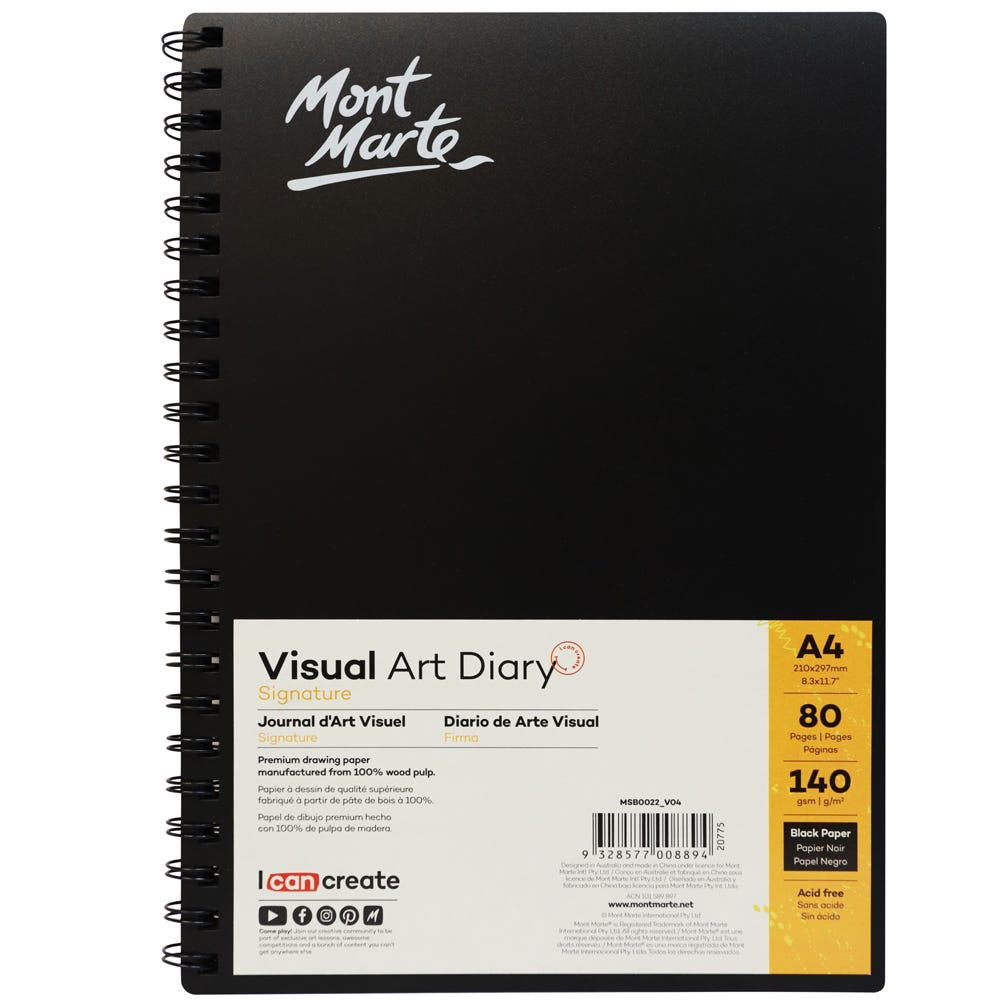 Mont Marte Visual Art Diary Black 140gsm A4 image 5