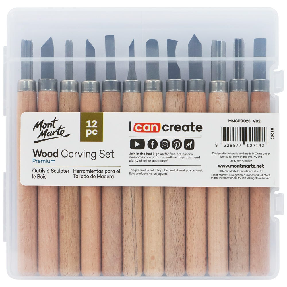 Mont Marte Wood Carving Set 12pc image 6