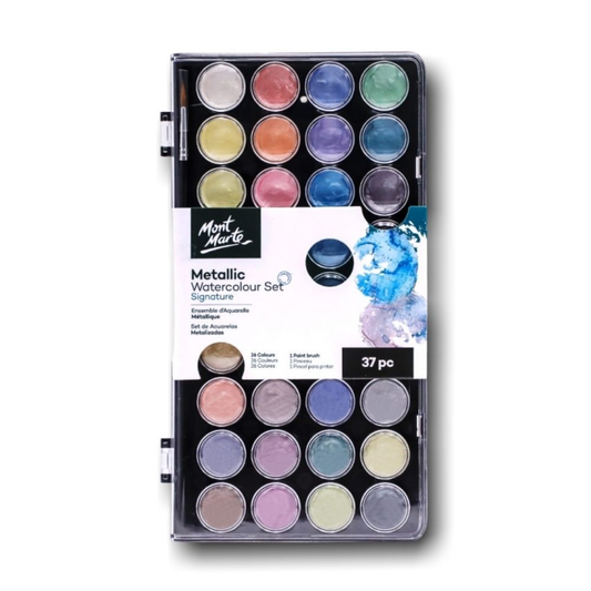 Mont Marte Metallic Watercolour Cake Set 37pc