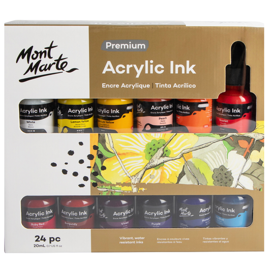 Mont Marte Acrylic Ink 24pc x 20ml