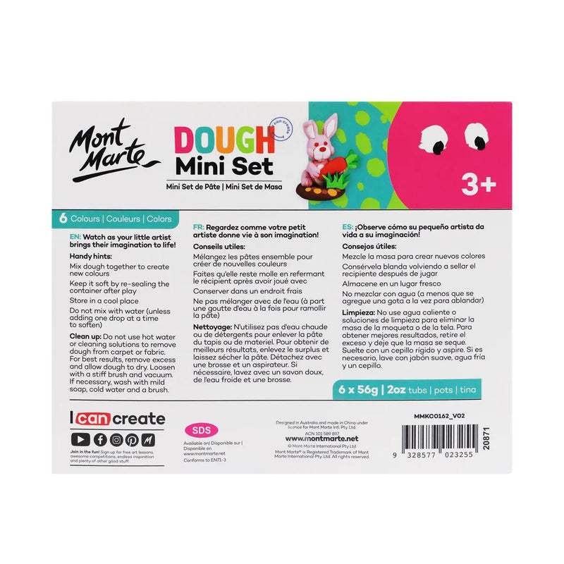 Mont Marte Kids Dough Mini Set 6pce x 60gm