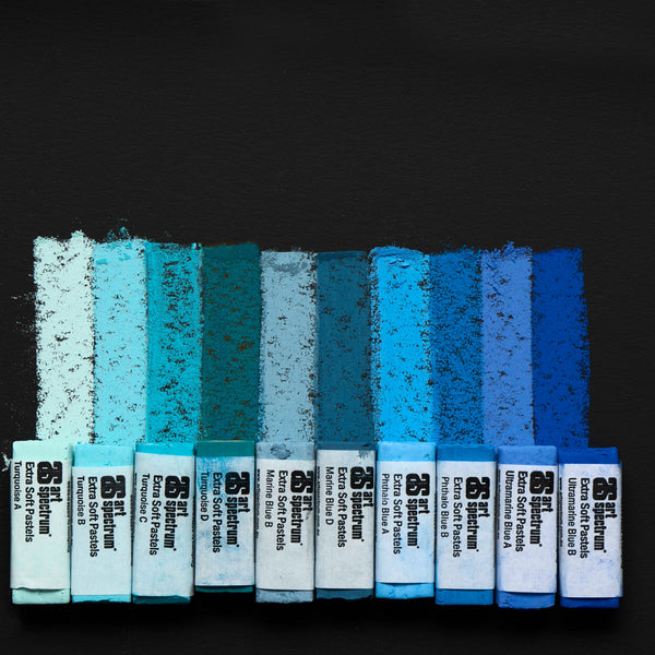 AS Extra Soft Square Pastels Box of 10 - Turquoise and Blues
