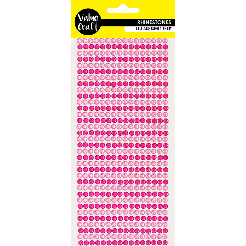 Value Craft Rhinestone Bubble Pink + Magenta 1 sheet