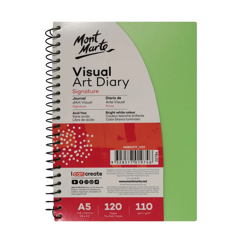 Mont Marte Visual Art Diary Polyprop Coloured Cover