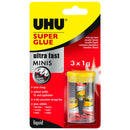 UHU Superglue Ultra Fast Liquid Minis Pack of 3 x 1ml