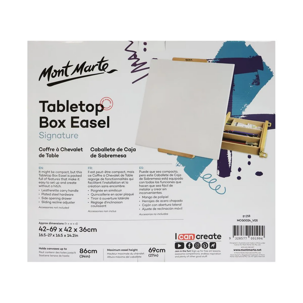 Mont Marte Tabletop Easels for Painting, Desk Box Easels for Kids