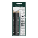 Faber-Castell Aquarelle Graphite Pencils x 5 + Brush