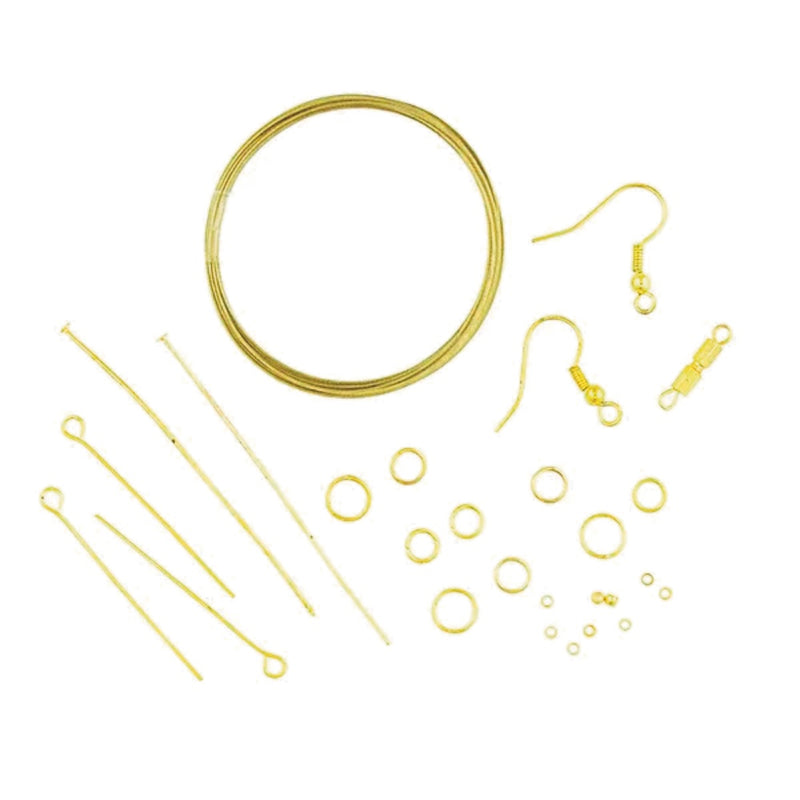 Jewellery Kit 160pcs Assrted Gold Components