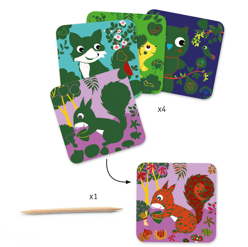 Djeco Scratch Cards - Country Creatures