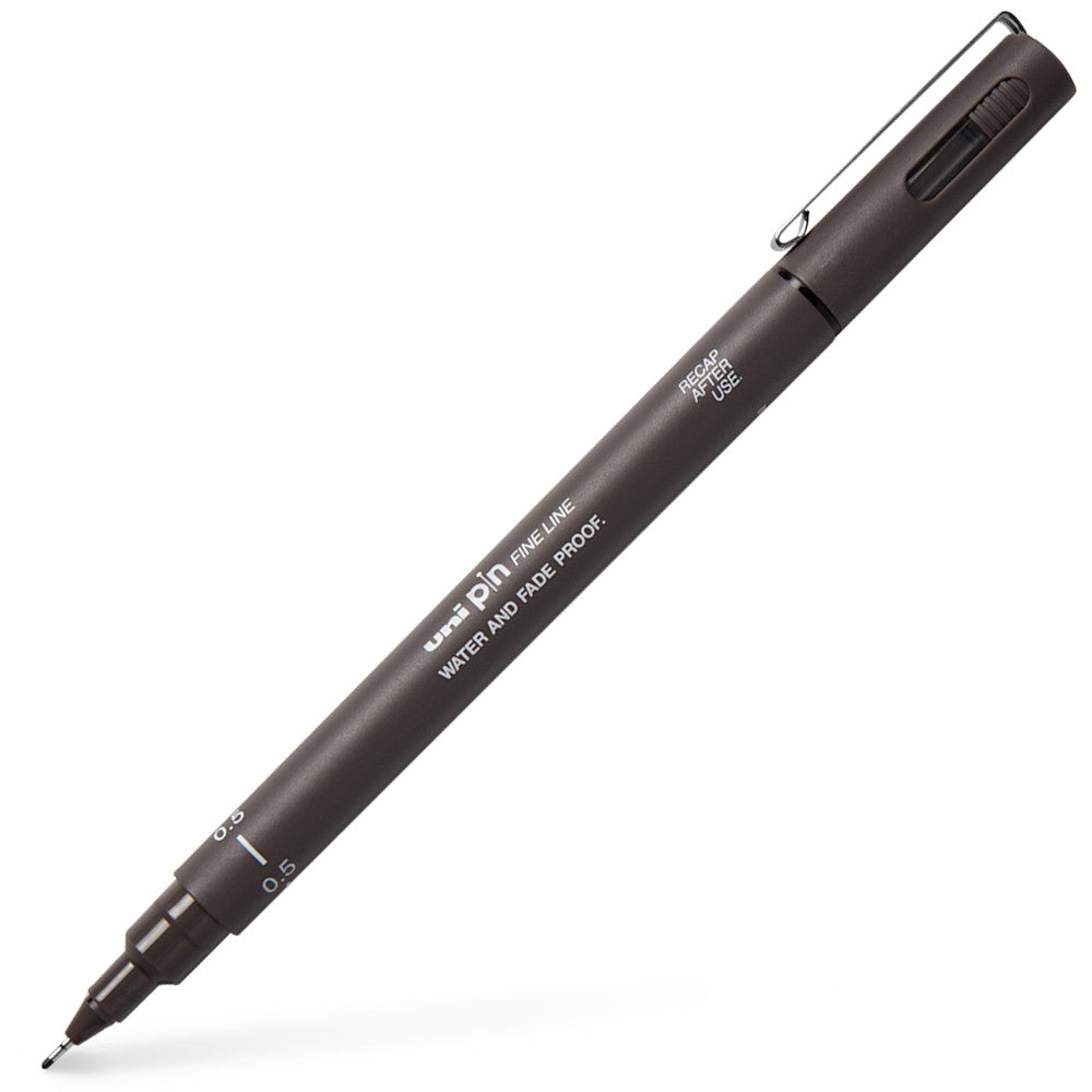 Uni Pin Fine Liner Pen 0.5mm Dark Grey