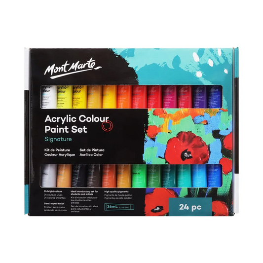 Mont Marte Acrylic Colour Paint Set 24pc x 36ml Default Title