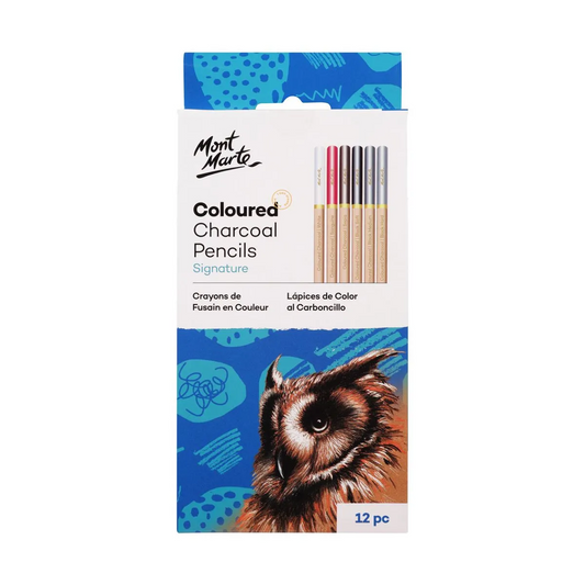 Mont Marte Coloured Charcoal Pencils 12pce Default Title