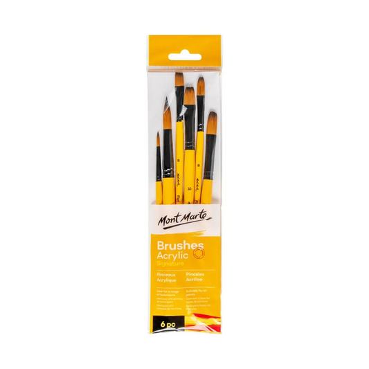 Mont Marte Gallery Series Brush Set Acrylic 6pce No.17 Default Title