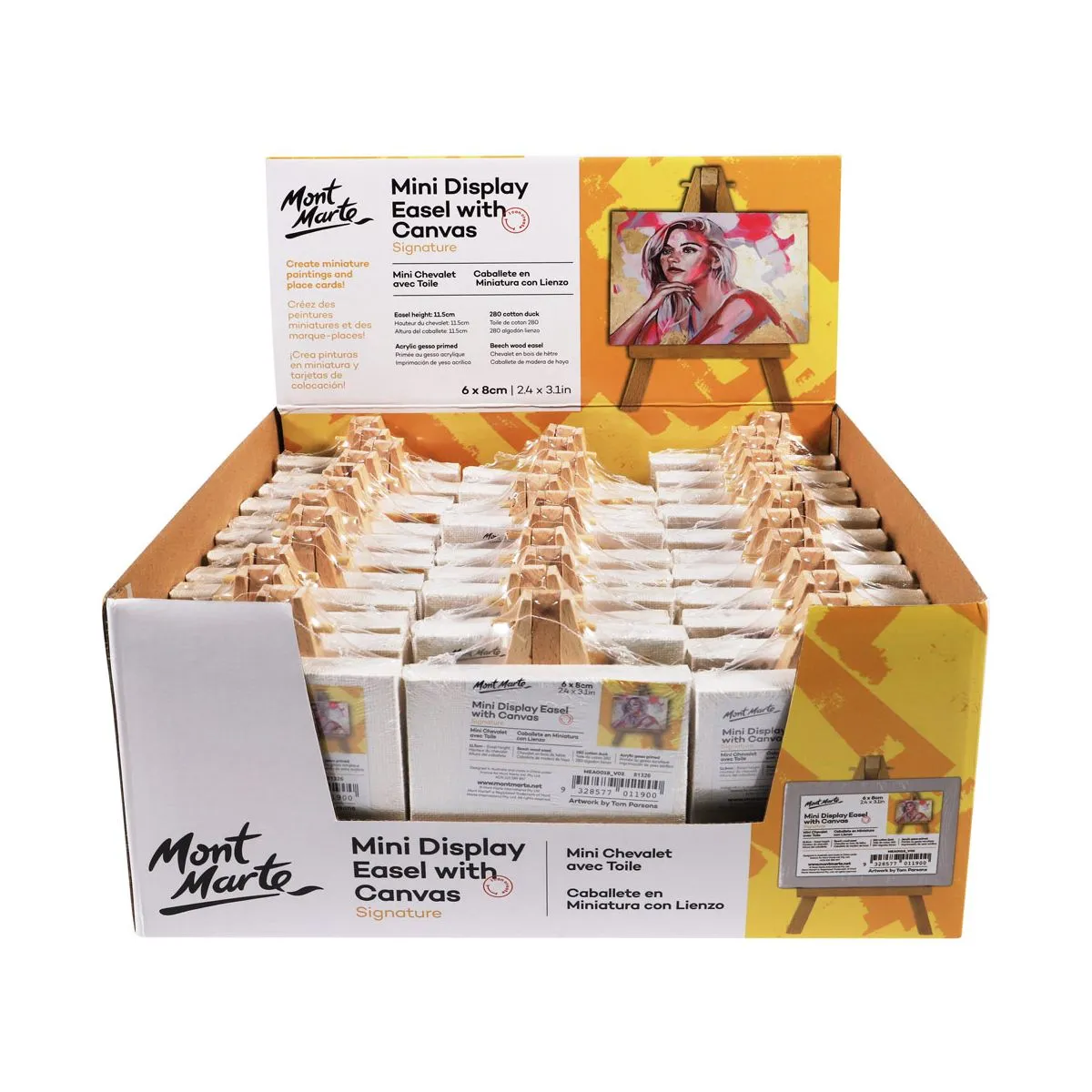Mont Marte Mini Display Easel with Canvas 6x8cm