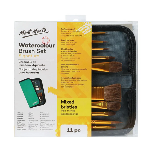 Mont Marte Signature Brush Set in Wallet 11pc - Watercolour Default Title