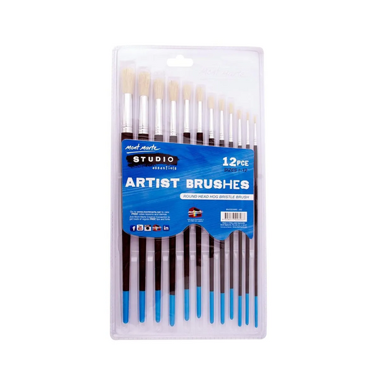 Mont Marte Silver Series Artist Brushes 12pce Round 1-12 Default Title