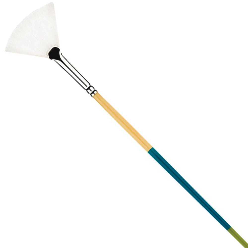 SNAP Brush 9850 Short Handle White Taklon Fan Size 4