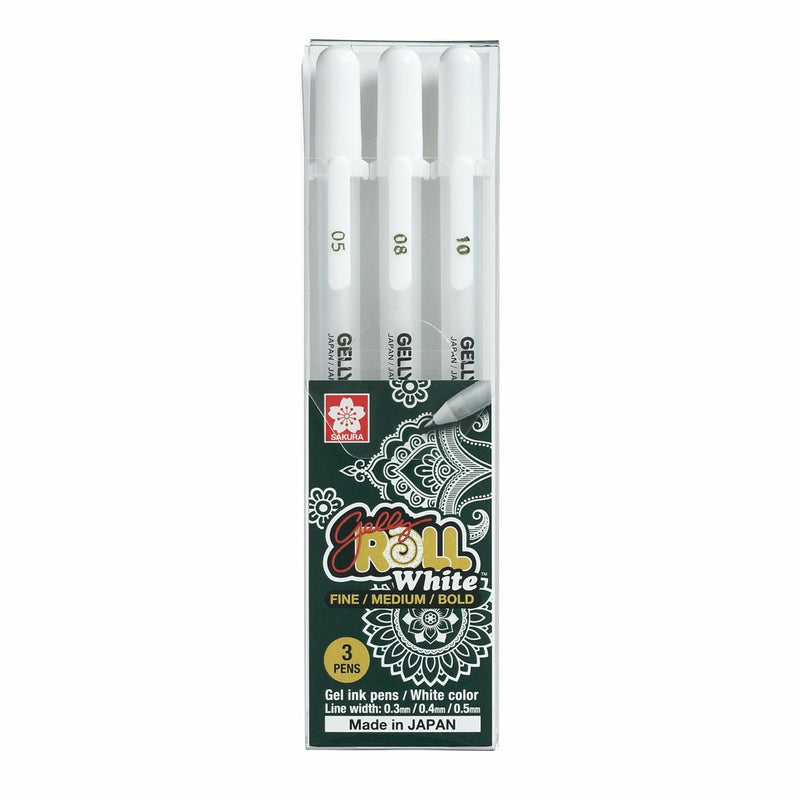 Sakura Gelly Roll 3pc Set White | Artists Drawing Pens – Art Shed