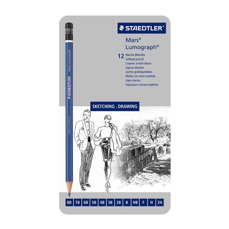 Staedtler Pencil Mars Lumograph Tin of 12