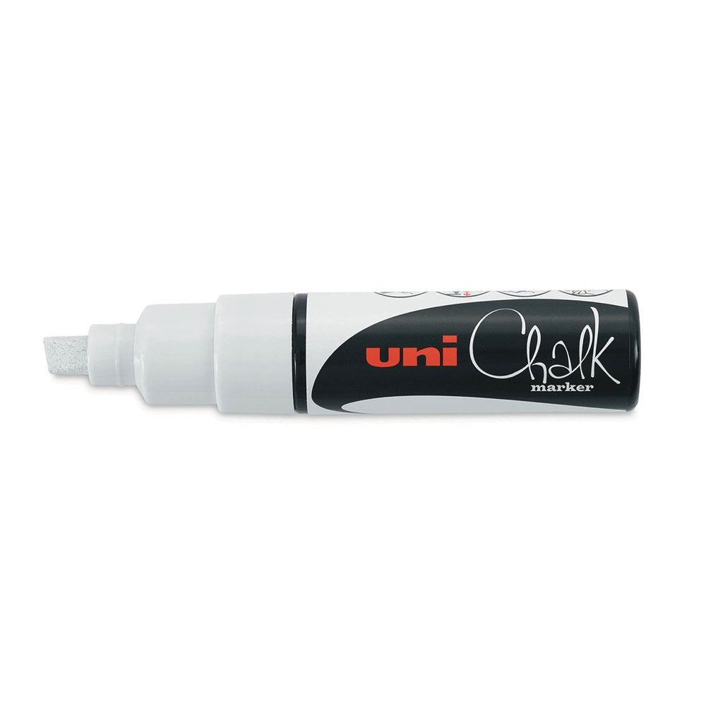 UNI CHALK MARKER Chisel 8.0mm White