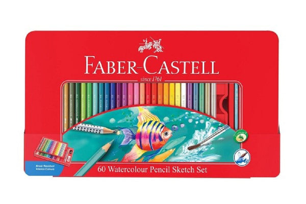 Faber-Castell Watercolour Pencils Assorted Tin of 60