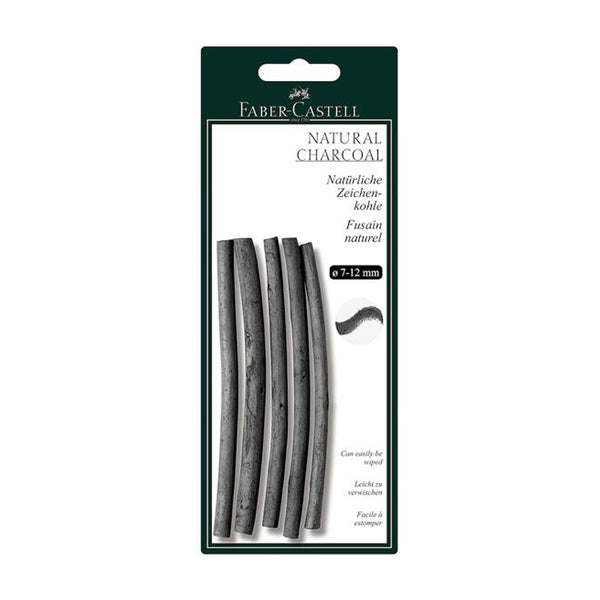 Faber-Castell Natural (Vine) Charcoal 6- 11mm (6 pieces)