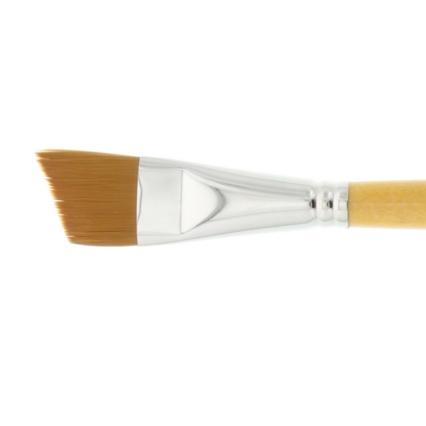 SNAP Brush 9650 Short Handle Gold Taklon Angle Shader