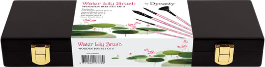 Dynasty Water Lily Brush Wooden Box Set of 5 Default Title
